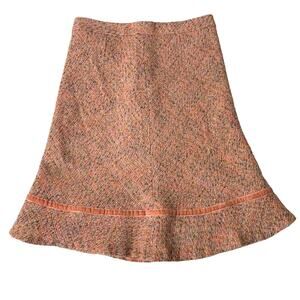 GAP Tweed Velvet Pink Midi Pencil Flare Skirt Size 2